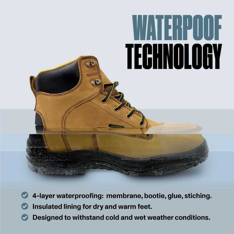 EVER BOOTS Waterproof Work Boots for Men, Hiking, Zapatos de Trabajo (8.5, COPPER) - Image 2